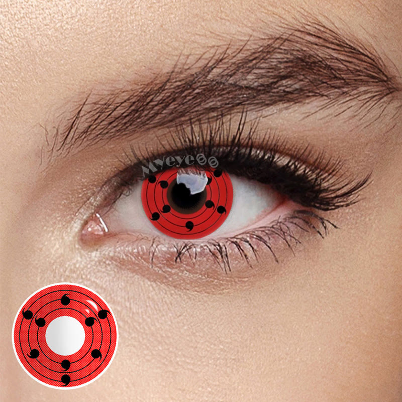 MYEYEBB Rinne Sharingan Red Prescription Cosplay Colored Contact Lenses - image 4