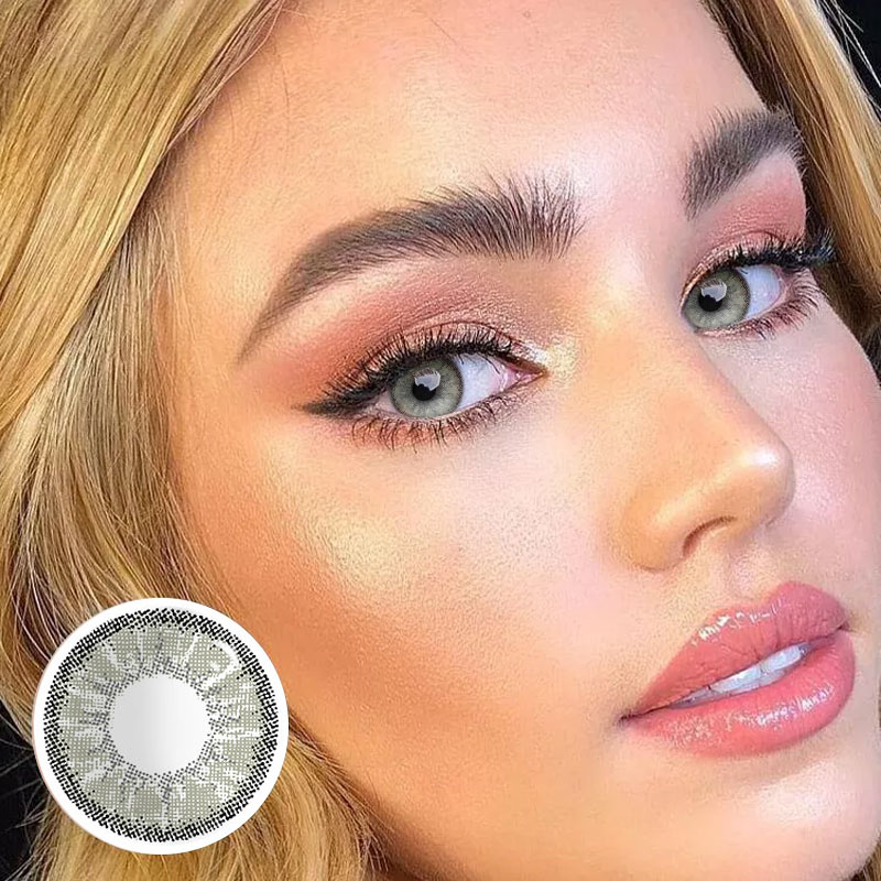 MYEYEBB Vika Tricolor Dolce Grey Prescription Colored Contact Lenses-MYEYEBB