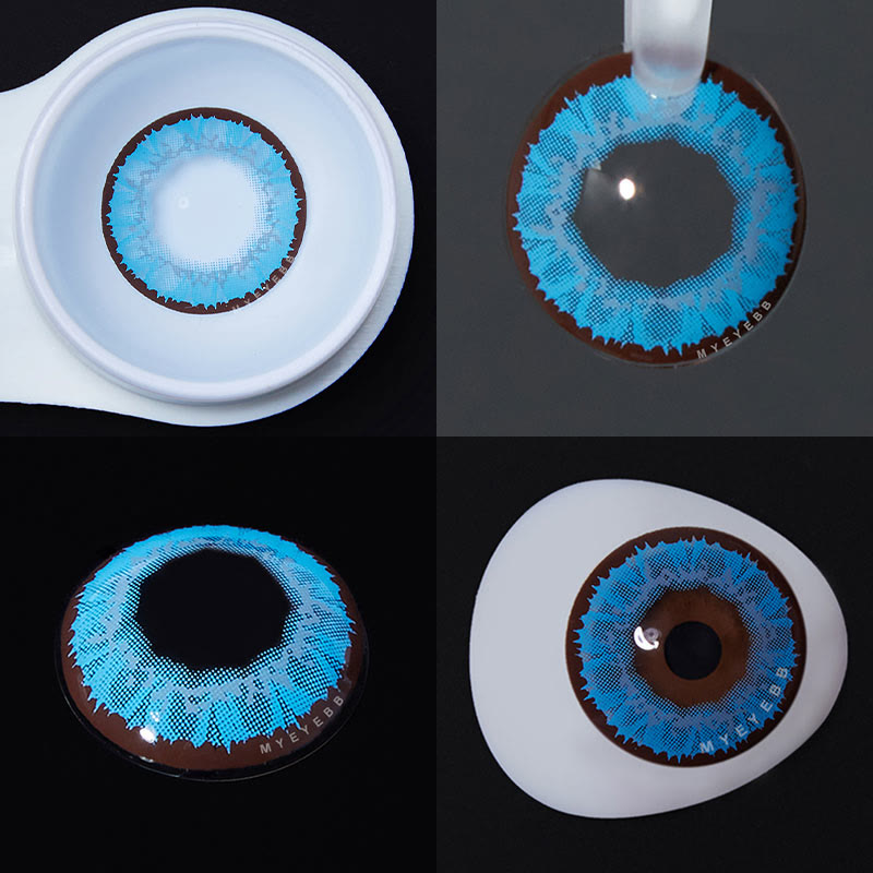 MYEYEBB Sunflower Blue Prescription Cosplay Colored Contact Lenses-MYEYEBB