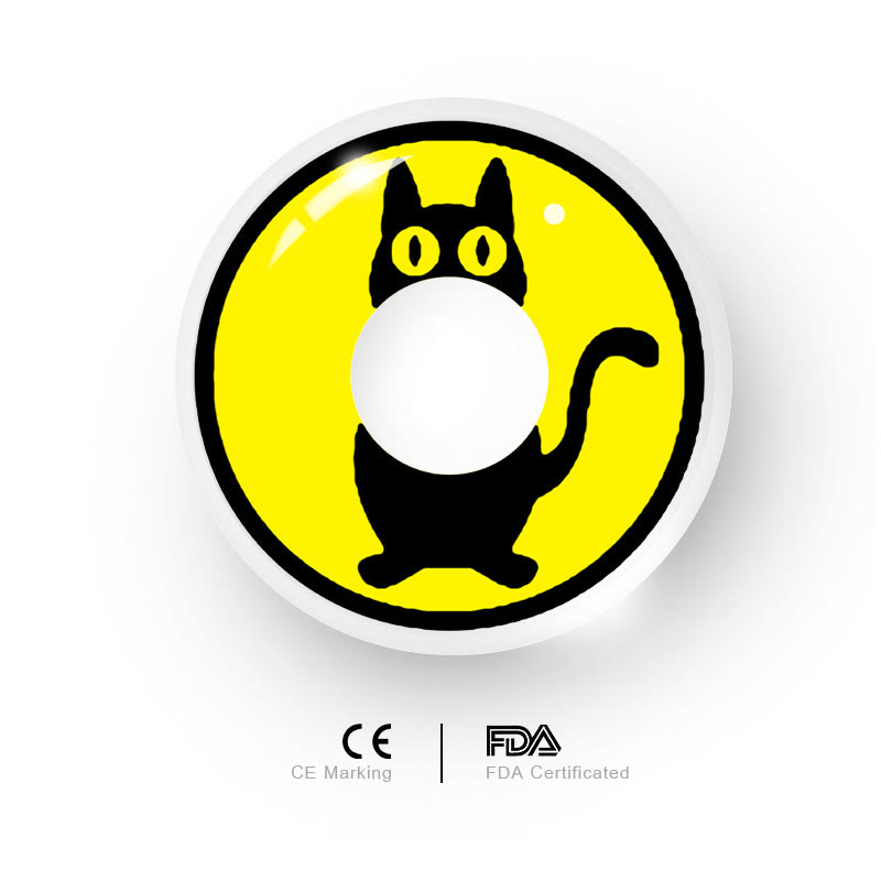 MYEYEBB Yellow Cat Prescription Cosplay Colored Contact Lenses -MYEYEBB