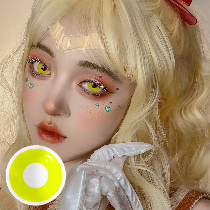 MYEYEBB Yellow Block Prescription Cosplay Colored Contact Lenses-MYEYEBB