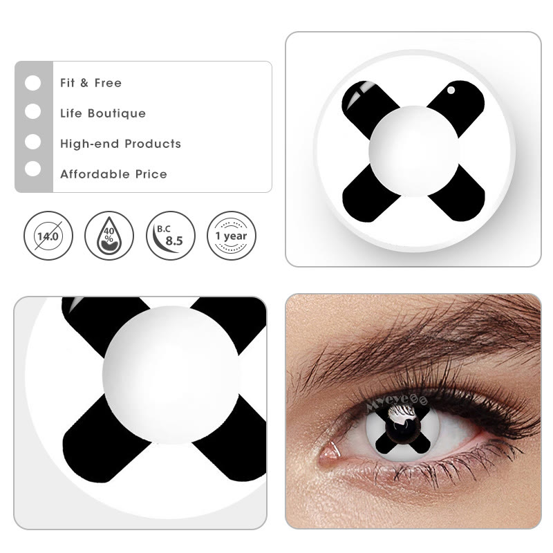 MYEYEBB Black Cross Cosplay Colored Contact Lenses-MYEYEBB