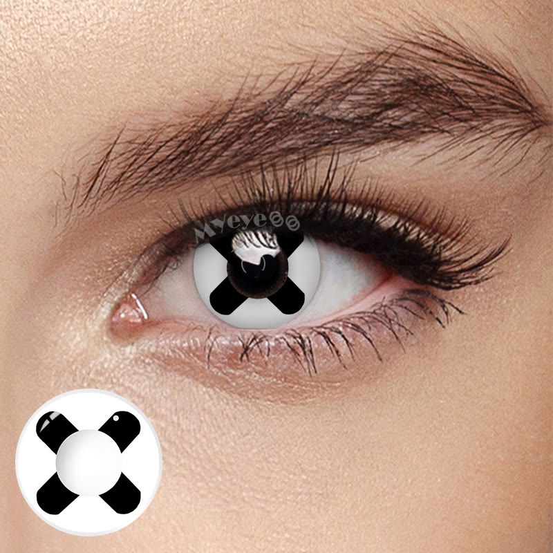 MYEYEBB Black Cross Cosplay Colored Contact Lenses-MYEYEBB