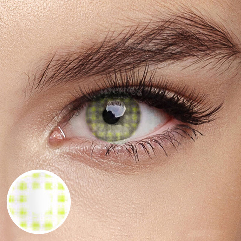 MYEYEBB Aurora Yellow Green Prescription Colored Contact Lenses