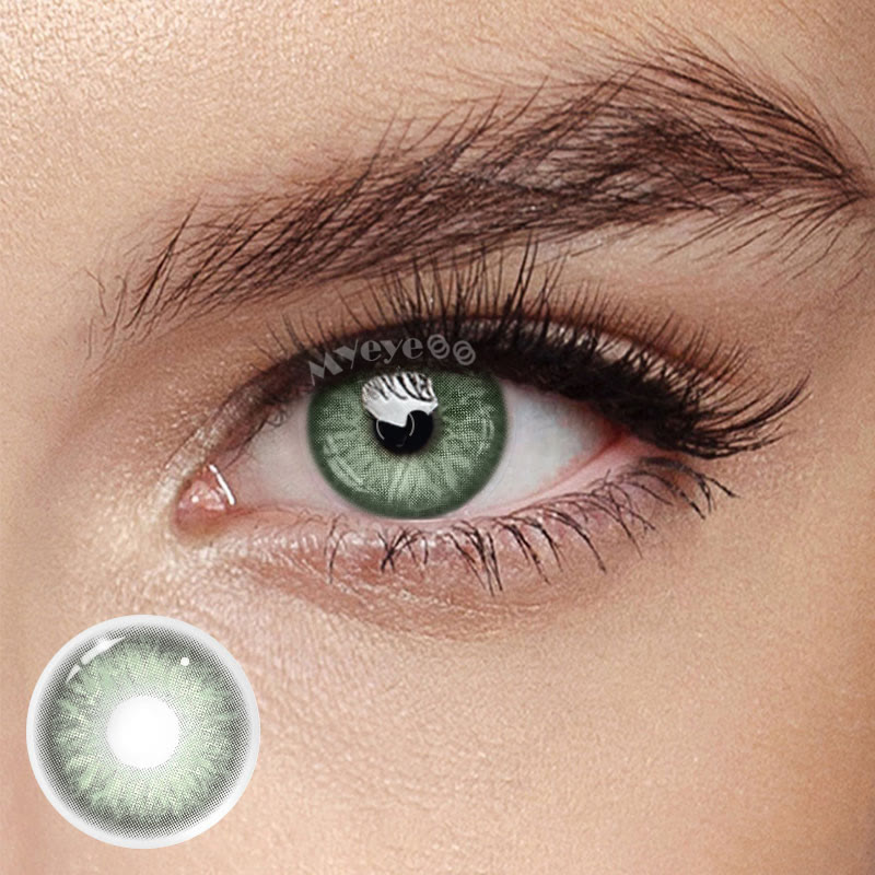 MYEYEBB Rime Green Prescription Colored Contact Lenses-MYEYEBB