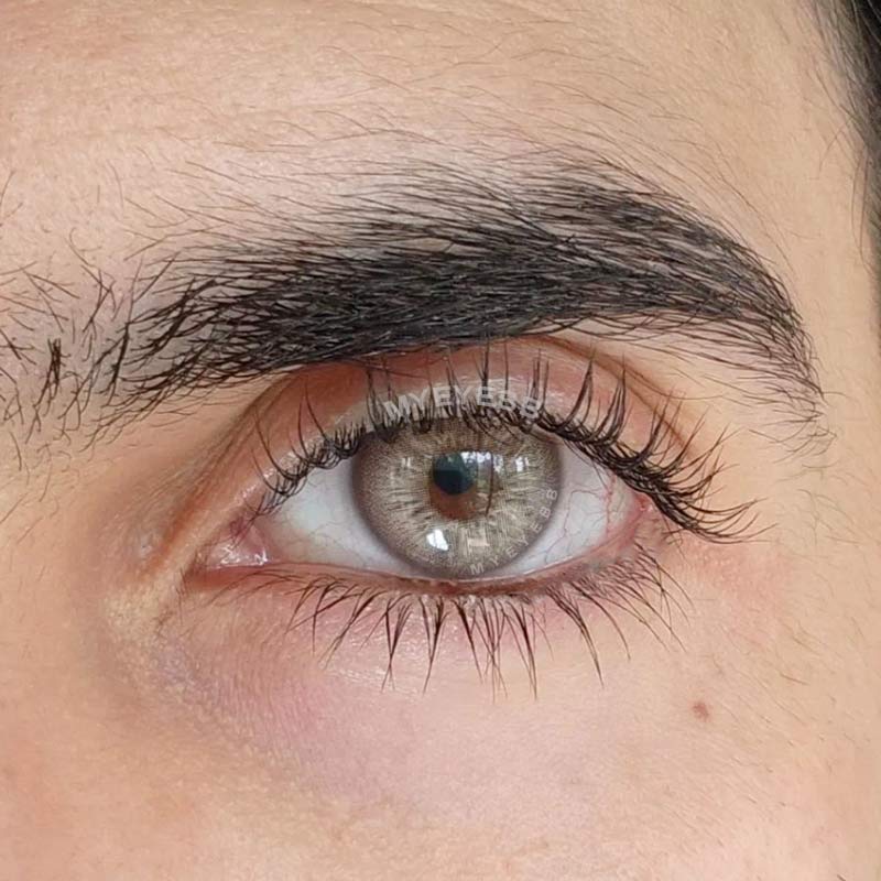 MYEYEBB Unspoken Mirage Brown Prescription Men Colored Contact Lenses-MYEYEBB