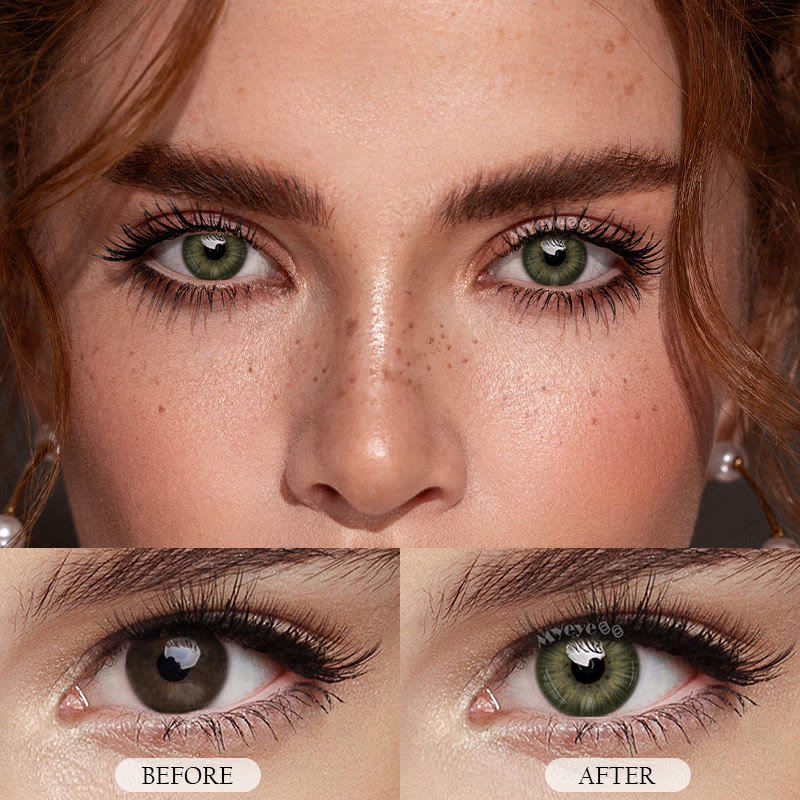 MYEYEBB New York III Dark Green Prescription Colored Contact Lenses