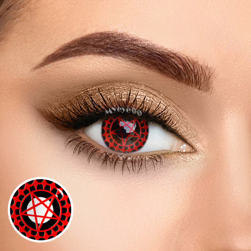 MYEYEBB Blind Ciel's Contract Red & Black Cosplay Colored Contact Lenses - Ciel's Contract Red & Black - 0.00 - RY75_RD BK - image 1
