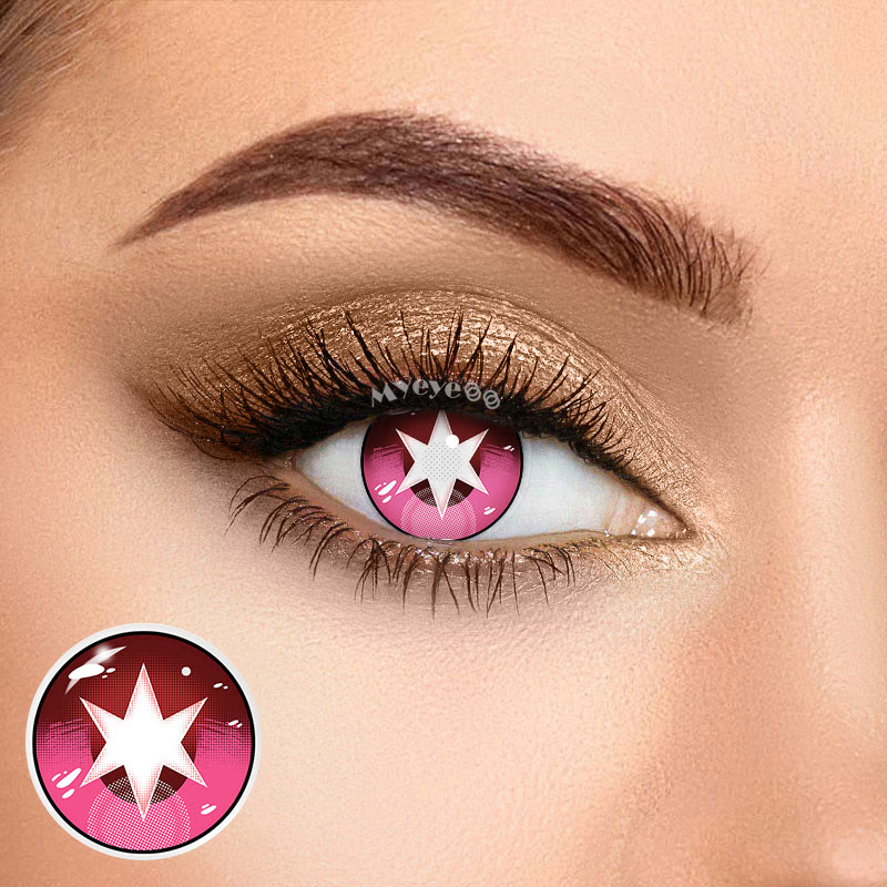 MYEYEBB Blind Ai Hoshino Red Cosplay Colored Contact Lenses-MYEYEBB