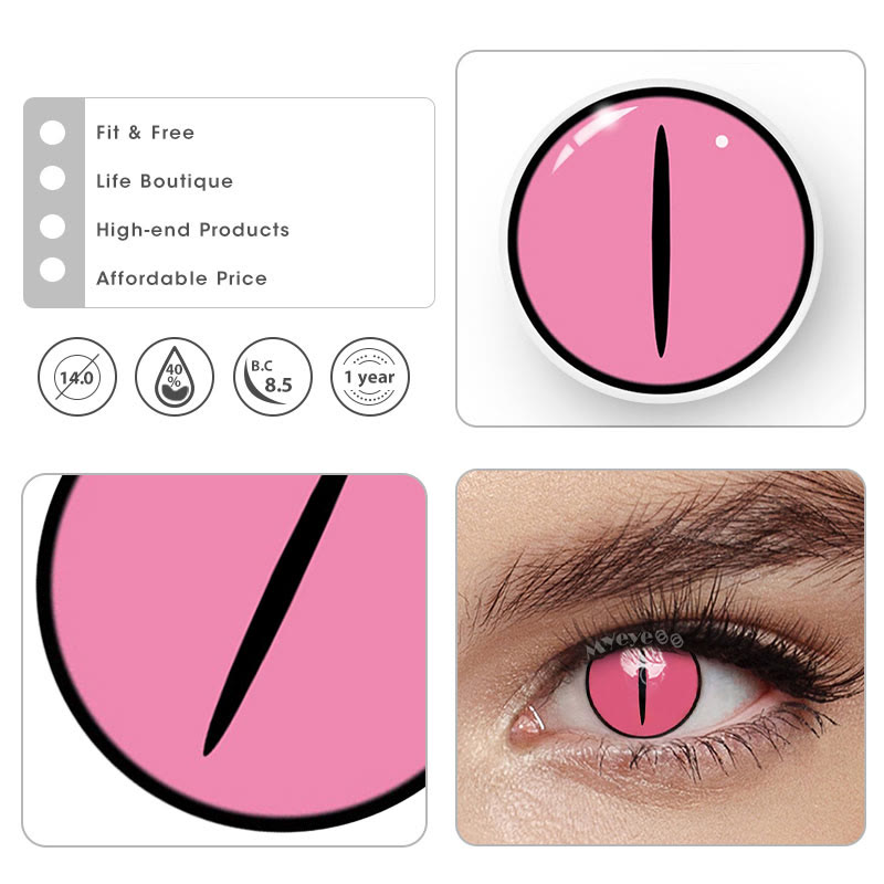 MYEYEBB Blind Kamado Nezuko Rose Cosplay Colored Contact Lenses-MYEYEBB