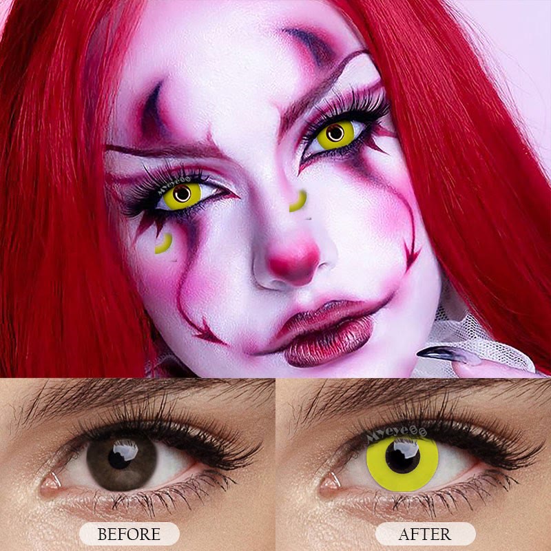 MYEYEBB Yellow Block Prescription Cosplay Colored Contact Lenses-MYEYEBB