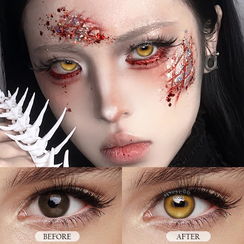 MYEYEBB Goat Eye Brown Cosplay Colored Contact Lenses | 1 Day-4 Pcs - image 5