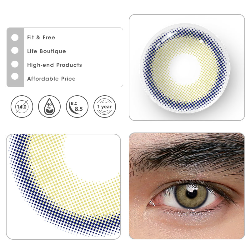 MYEYEBB Neala Yellow Brown Prescription Men Colored Contact Lenses - image 7
