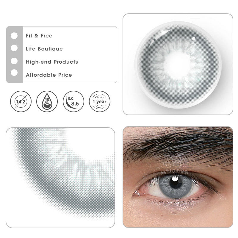 MYEYEBB Unspoken Mirage Grey Prescription Men Colored Contact Lenses - image 7