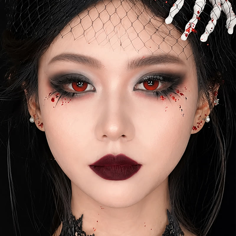 MYEYEBB Blood Moon Red Cosplay Colored Contact Lenses - image 6