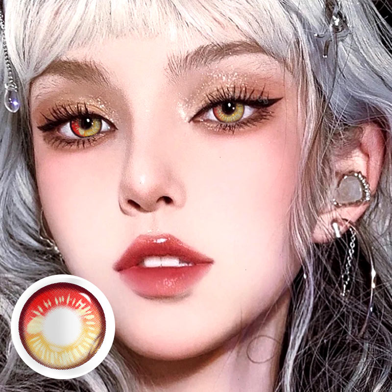 MYEYEBB Anime Tear Red Prescription Cosplay Colored Contact Lenses-MYEYEBB