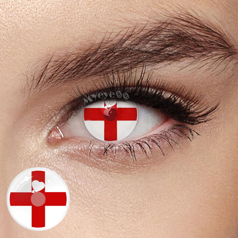 MYEYEBB Blind Red Cross Cosplay Colored Contact Lenses-MYEYEBB