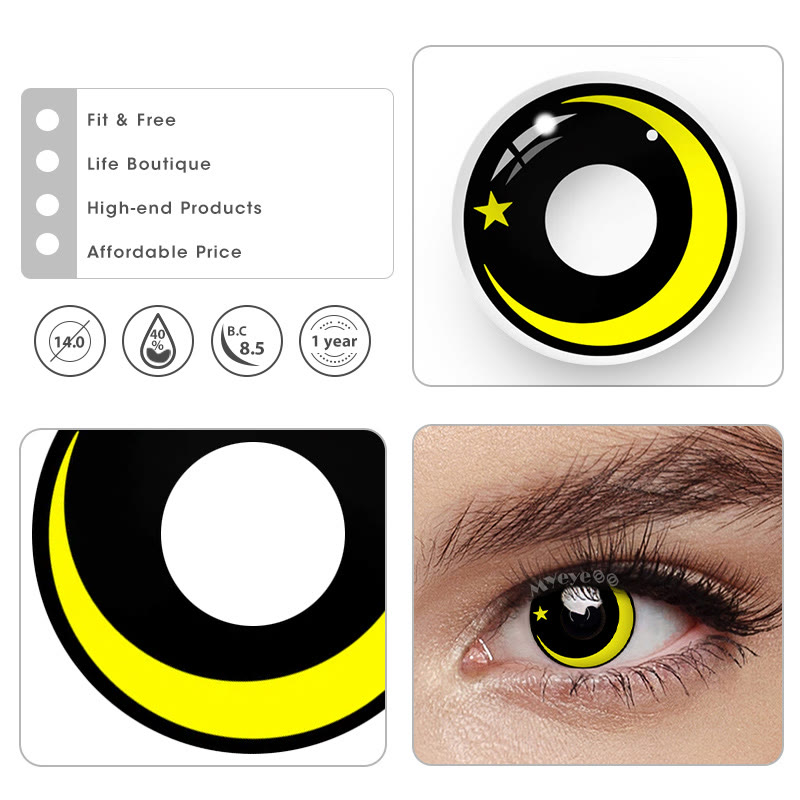 MYEYEBB Moon Star Yellow Cosplay Colored Contact Lenses-MYEYEBB