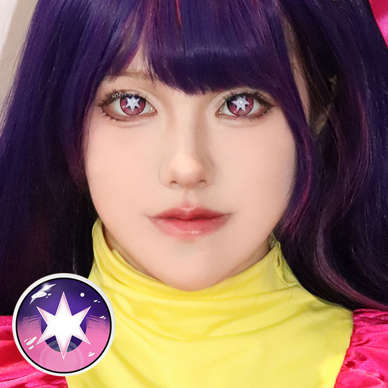 MYEYEBB Blind Ruby Hoshino Purple Cosplay Colored Contact Lenses-MYEYEBB