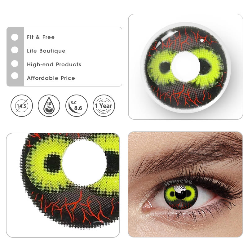 MYEYEBB Twin Hex Black Cosplay Colored Contact Lenses - image 6