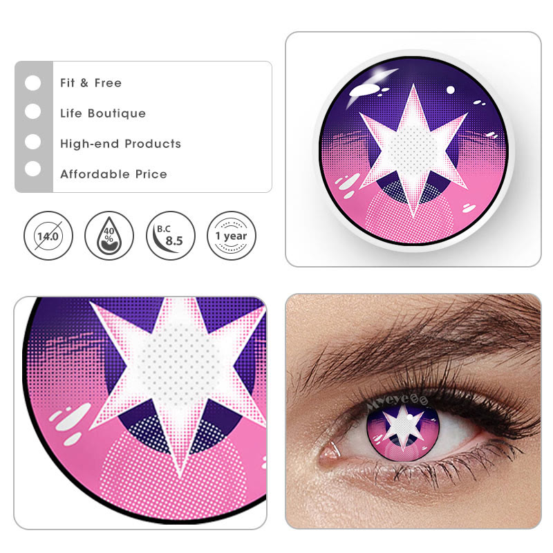 MYEYEBB Blind Ruby Hoshino Purple Cosplay Colored Contact Lenses-MYEYEBB