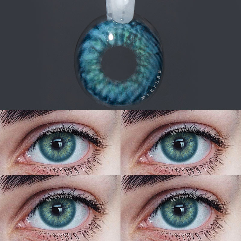 MYEYEBB Aegean Sea II Blue Prescription Colored Contact Lenses-MYEYEBB