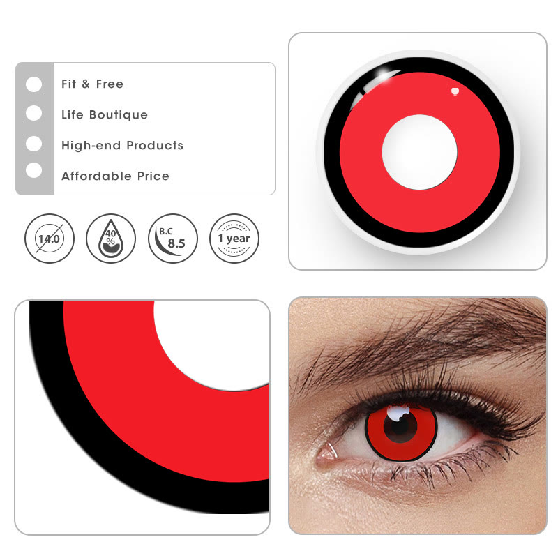 MYEYEBB Manson Red Prescription Cosplay Colored Contact Lenses - image 8