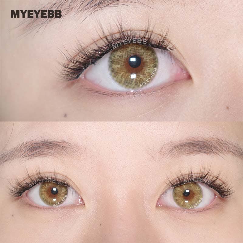 MYEYEBB Gem Tequila Yellow Brown Prescription Colored Contact Lenses - image 3