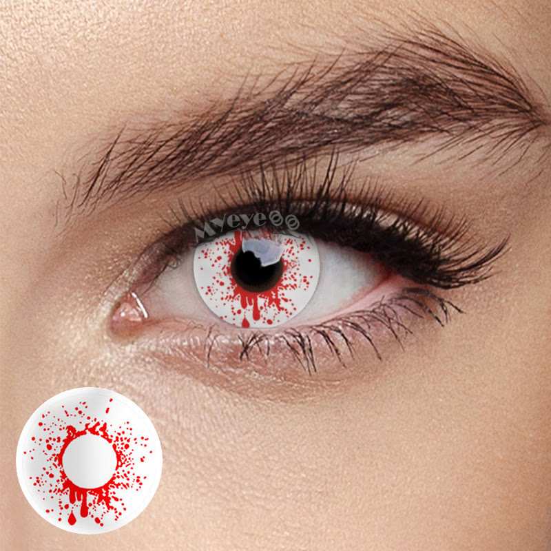 MYEYEBB Trauma White Prescription Cosplay Colored Contact Lenses-MYEYEBB