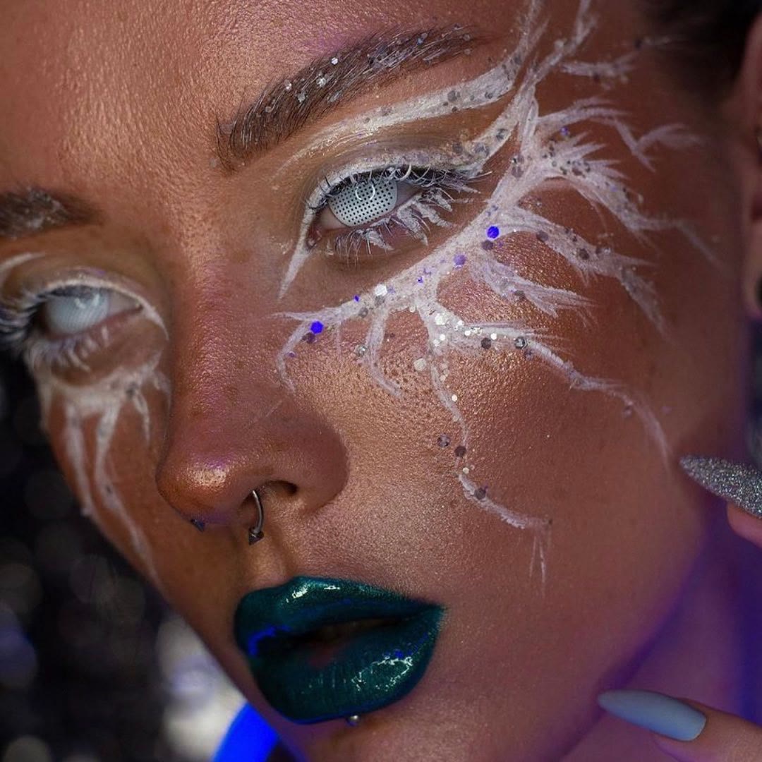 MYEYEBB Blind White Mesh Cosplay Colored Contact Lenses-MYEYEBB