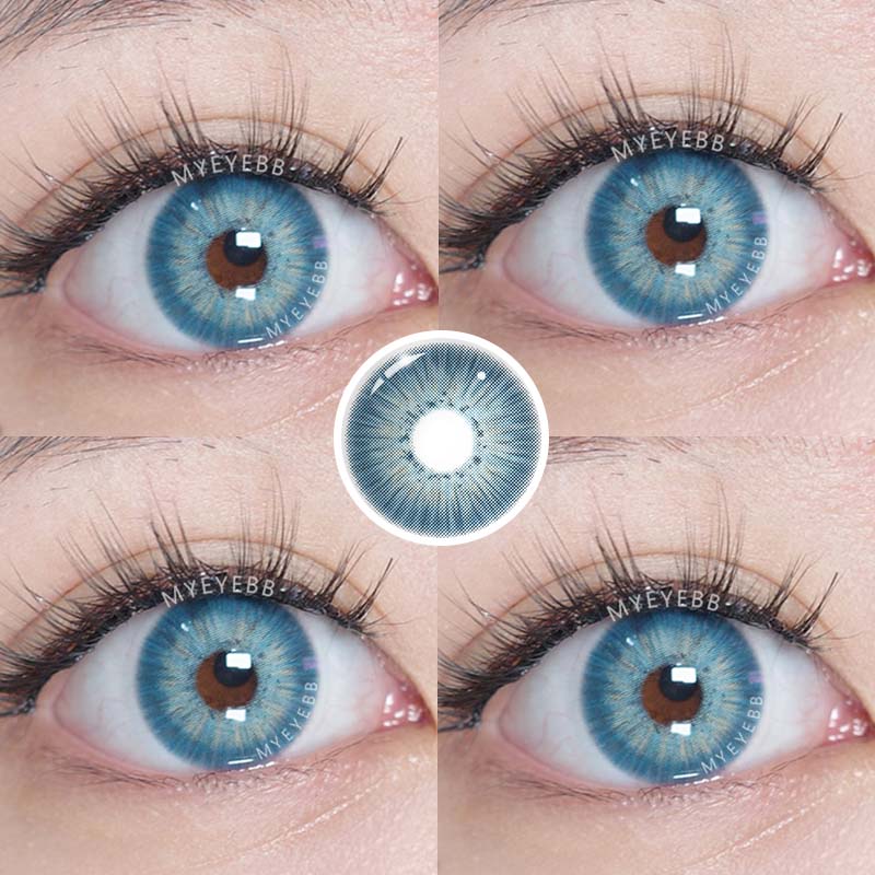 MYEYEBB New York III Blue Prescription Men Colored Contact Lenses