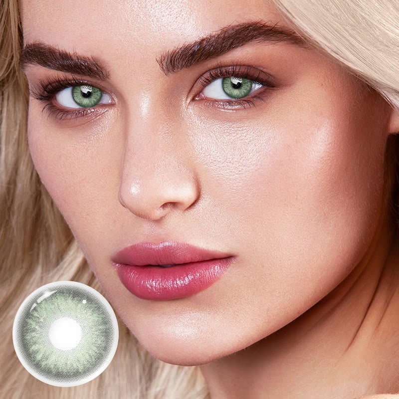 MYEYEBB Rime Green Prescription Colored Contact Lenses