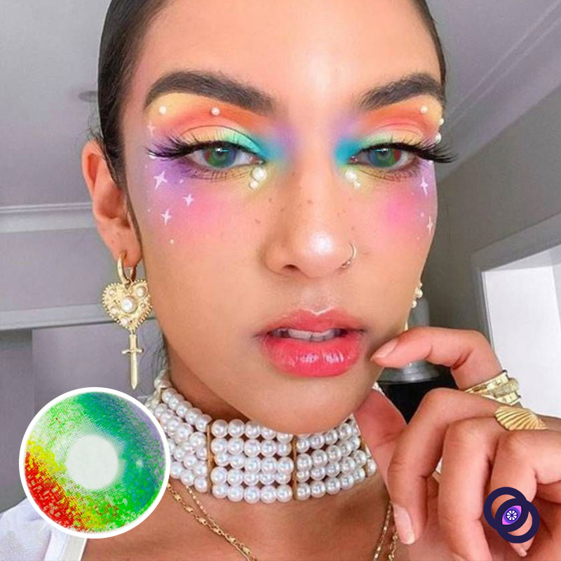 MYEYEBB Pride Day Multi Rainbow Prescription Cosplay Colored Contact Lenses-MYEYEBB
