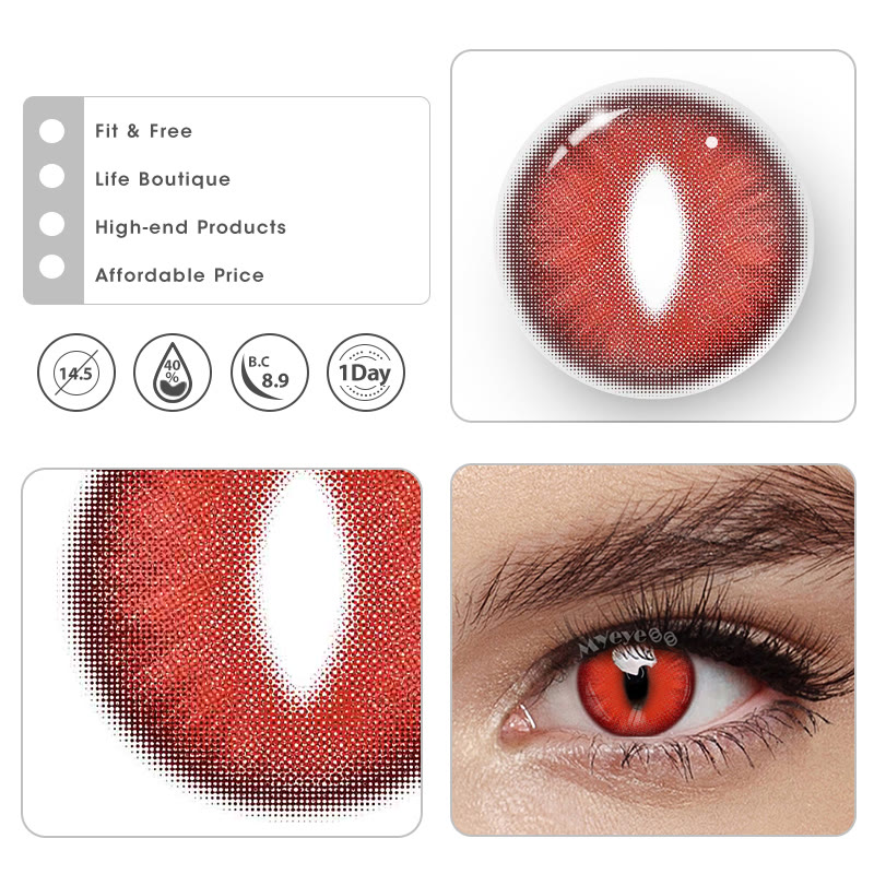 MYEYEBB Dragon Eye Red Cosplay Colored Contact Lenses丨1 Day - image 6