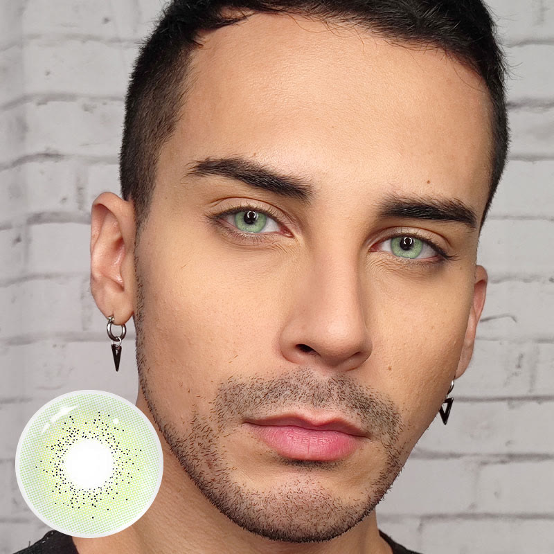 MYEYEBB Ocean Green Prescription Men Colored Contact Lenses - image 2