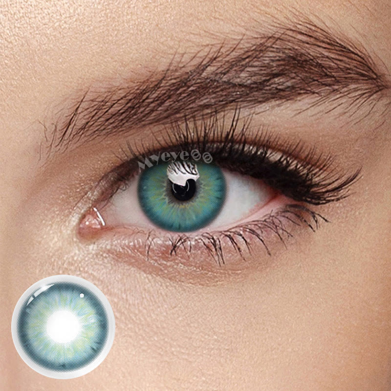 MYEYEBB Aegean Sea II Blue Prescription Colored Contact Lenses-MYEYEBB