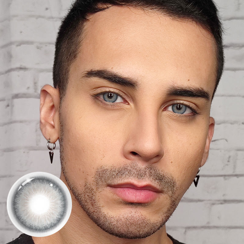 MYEYEBB Deepwater Zone Grey Prescription Men Colored Contact Lenses - image 2