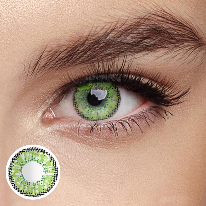 MYEYEBB Magic Hour II Vika Green Prescription Colored Contact Lenses-MYEYEBB