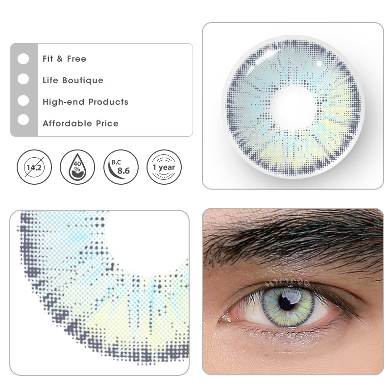 MYEYEBB Urban Blue Prescription Men Colored Contact Lenses - image 6