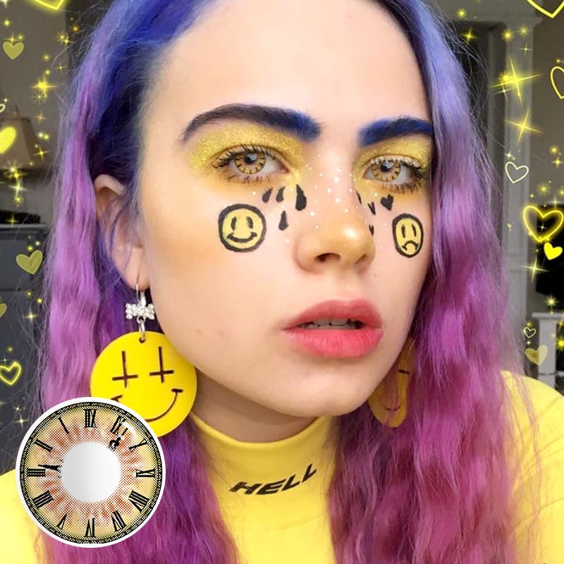 MYEYEBB Tokisaki Kurumi Yellow Cosplay Colored Contact Lenses - Tokisaki Kurumi Yellow - -8.00 - RY90_YE - image 2