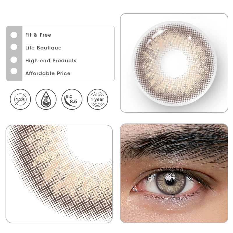MYEYEBB Rime Brown Prescription Men Colored Contact Lenses - image 6
