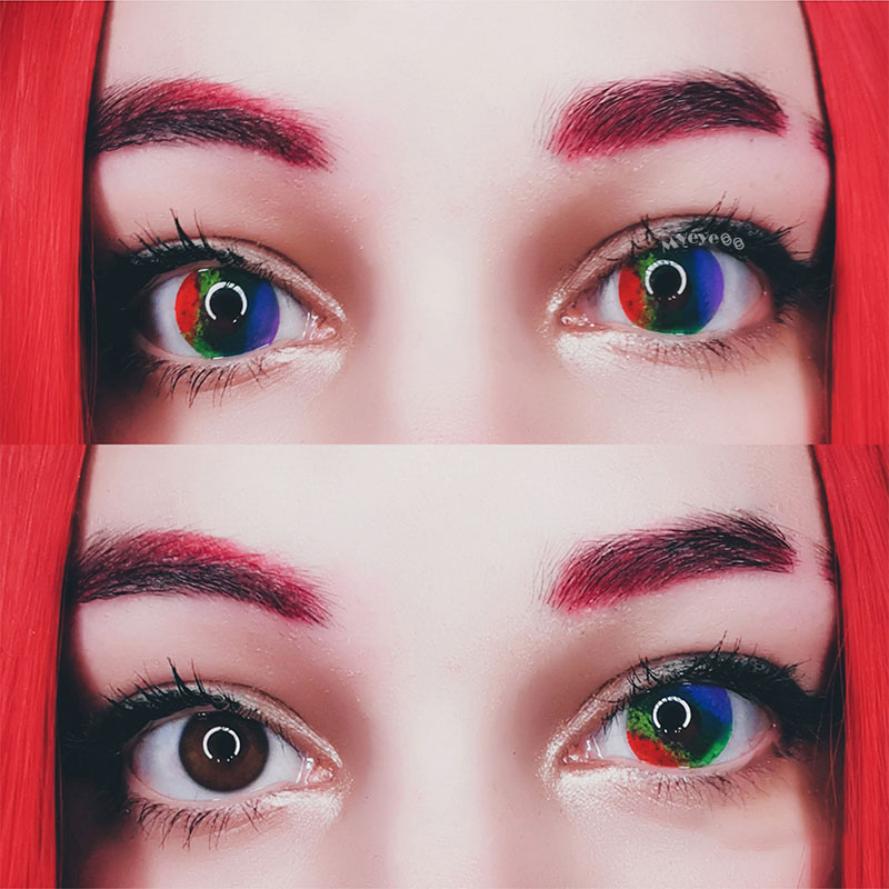 MYEYEBB Pride Day Multi Rainbow Prescription Cosplay Colored Contact Lenses-MYEYEBB