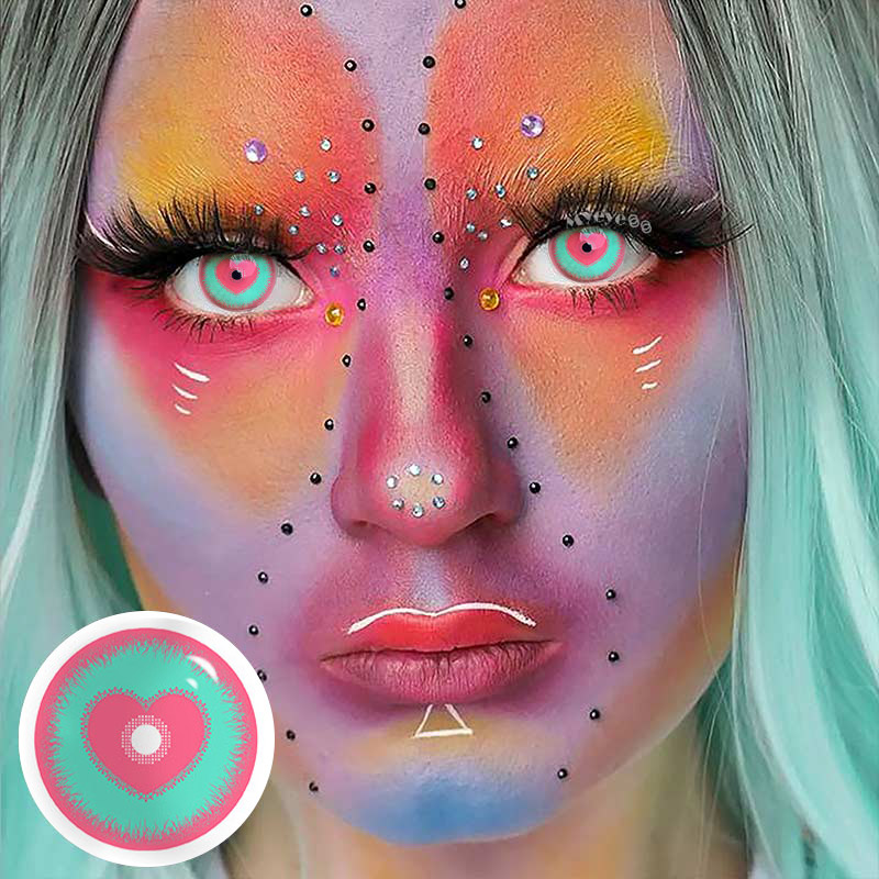 MYEYEBB Blind Minecraft Green Pink Prescription Cosplay Colored Contact Lenses  - image 8