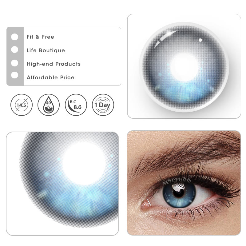 MYEYEBB Radiant Blue Colored Contact Lenses | 1 Day-10 Pcs - image 7
