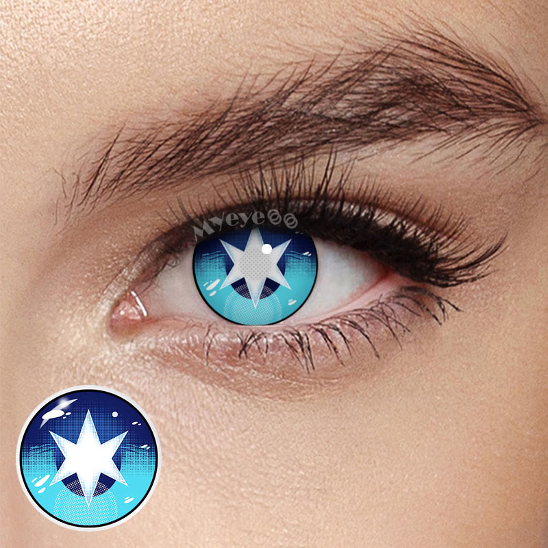 MYEYEBB Blind Aqua Hoshino Blue Cosplay Colored Contact Lenses-MYEYEBB