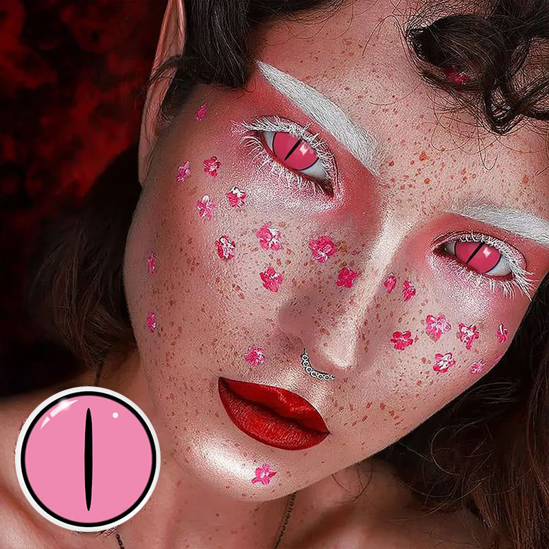 MYEYEBB Blind Kamado Nezuko Rose Cosplay Colored Contact Lenses-MYEYEBB