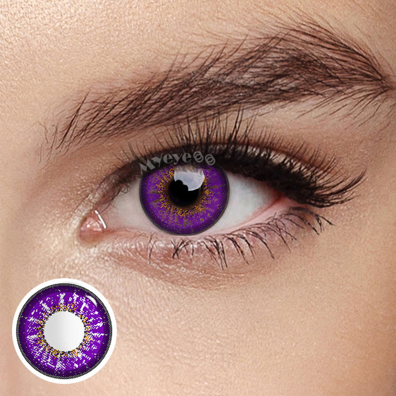 MYEYEBB Purple Prescription Cosplay Colored Contact Lenses - image 3