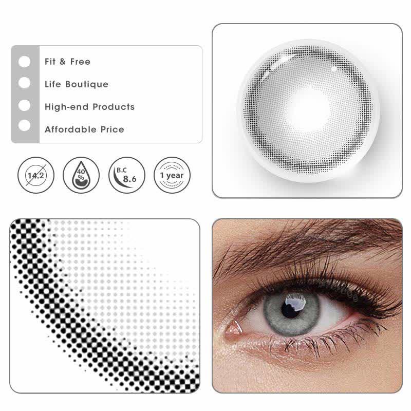 MYEYEBB Jiggle Ring Grey Prescription Colored Contact Lenses - image 5