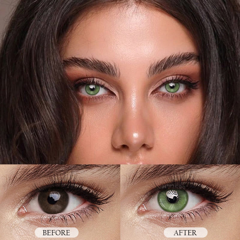MYEYEBB Magic Coral Green Prescription Colored Contact Lenses