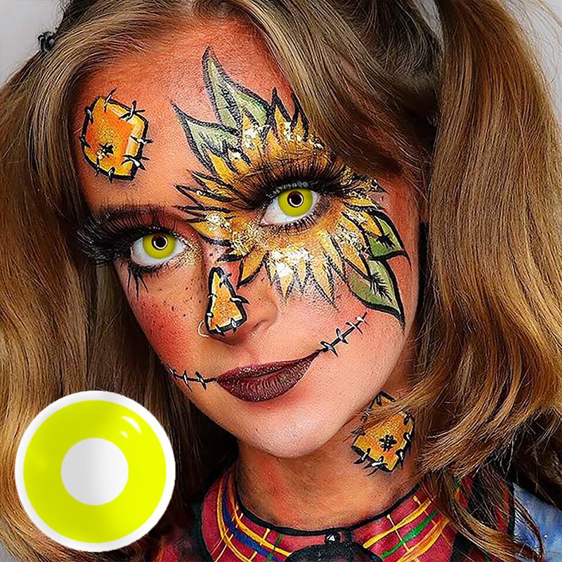 MYEYEBB Yellow Block Prescription Cosplay Colored Contact Lenses-MYEYEBB